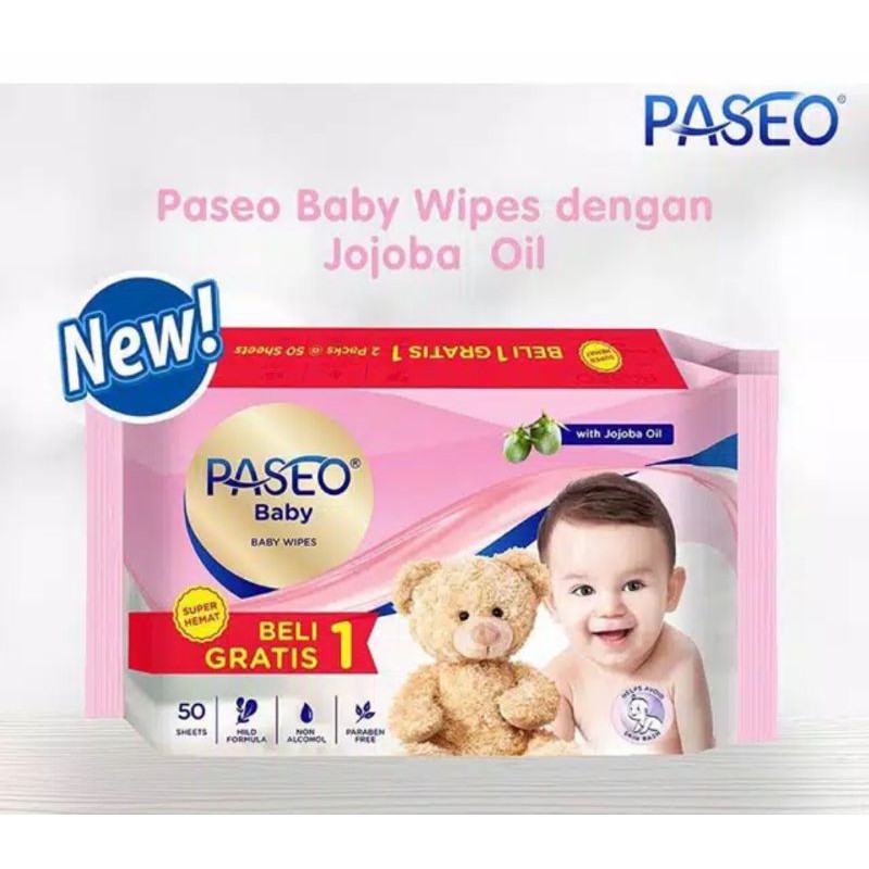 GROSIR TISSUE BASAH PASEO BABY WIPES 50 SHET