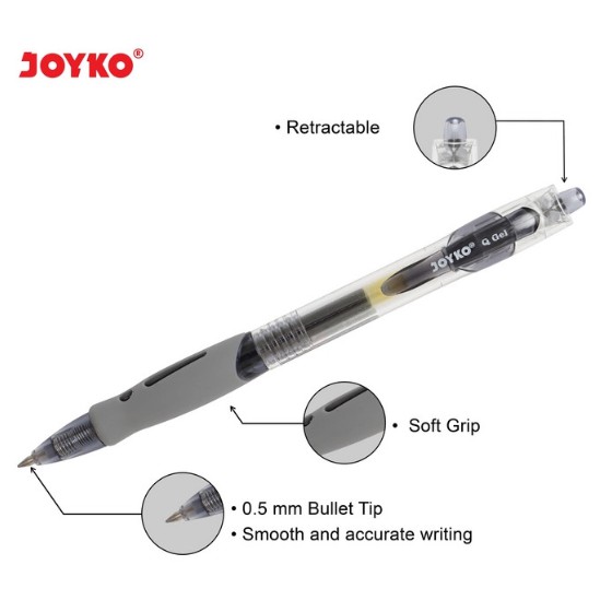 JG - JOYKO - PEN JOYKO GP-265 Q GEL -  BOLPEN - PULPEN BULLET TIP BLACK HITAM MERAH BIRU