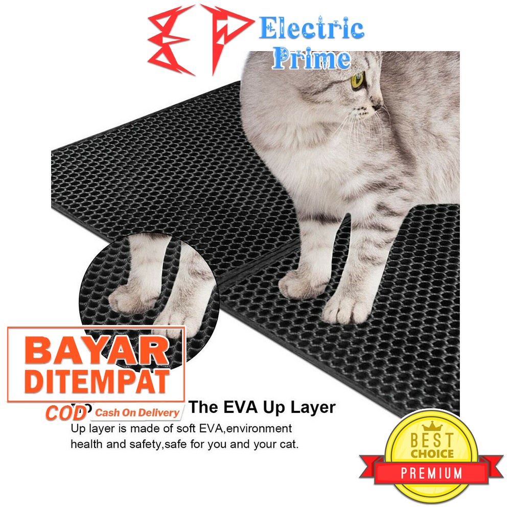 Alas Kucing Pasir Cat Litter Mat Double Layer Pet Kotoran Hewan Waterproof Anti Slip