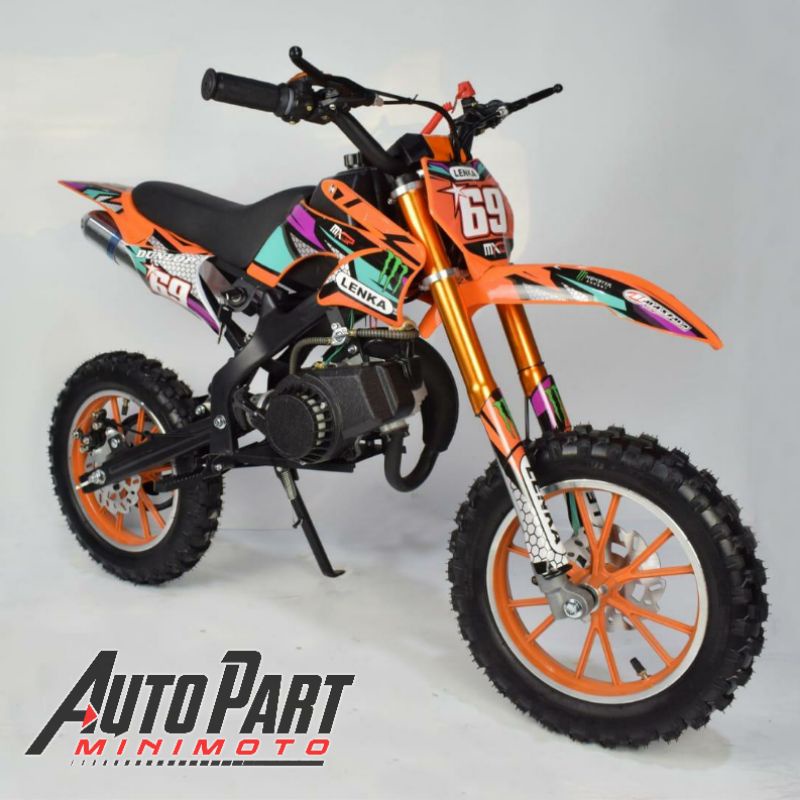 Motor Mini Trail LENKA MC69 Trail Mini 50cc 2T Mesin Tarik