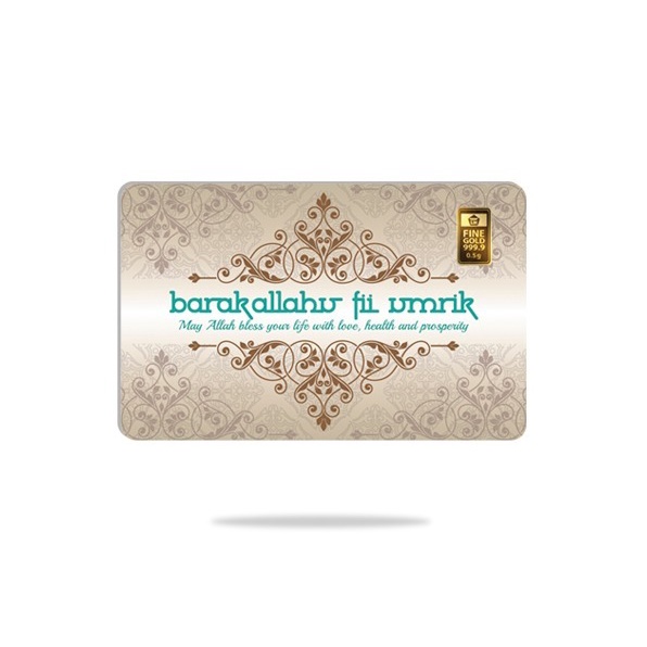 Logam Mulia Antam 0.5 Gram Barakallahu Fii Umrik Gift Series Ulang Tahun Muslim
