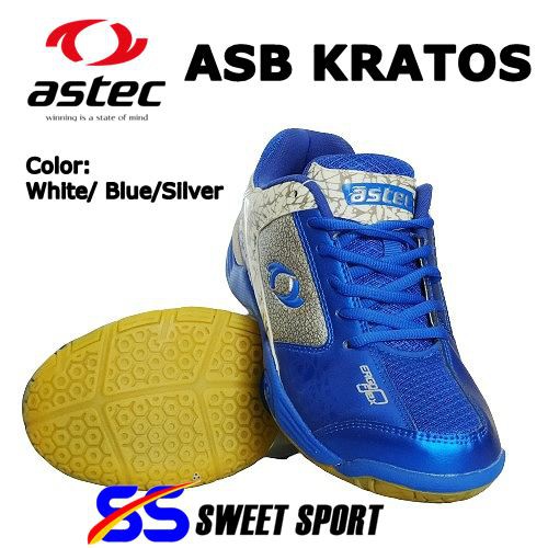 SEPATU BADMINTON ASTEC ASB KRATOS WHITE/ BLUE/ SILVER