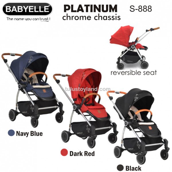 Babyelle Platinum S 888 Stroller Baby Elle Reversible bisa hadap ibu Chrome Chassis