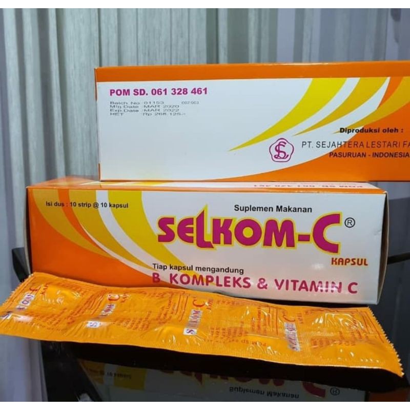 Selkom C Multivitamin Suplemen Kesehatan - 1 Box Isi 100 Kapsul
