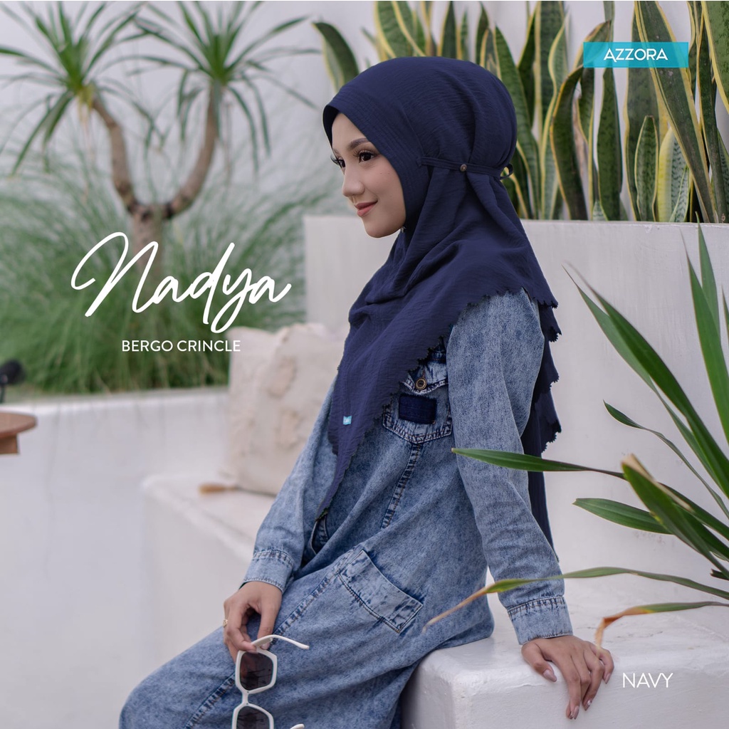 Jilbab Instan Bergo Nadya Nadia Ori Azzora-NAVY