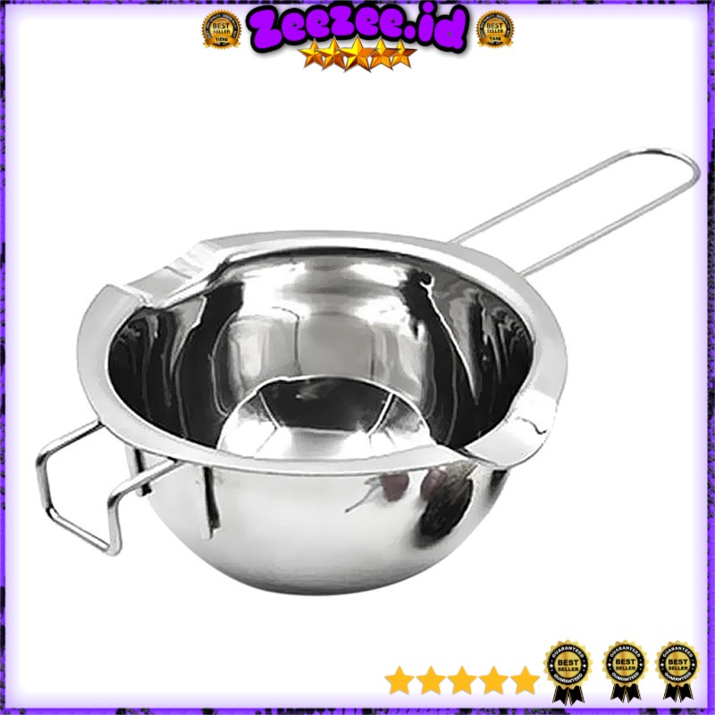 Chocolate Melting Pot Pan Panci Leleh Keju Coklat Stainless Steel - JS22 - Silver