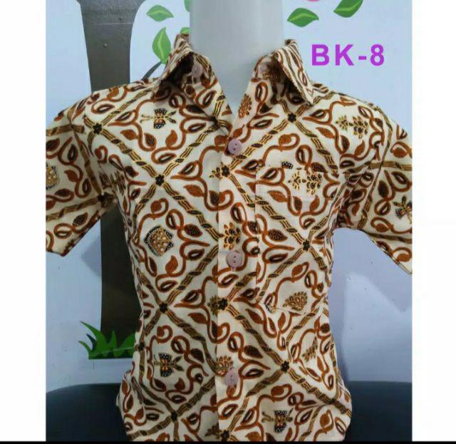 Baju Batik Anak Laki Katun Bagus Cowok Usia 0-14 Tahun Kode Bk-8