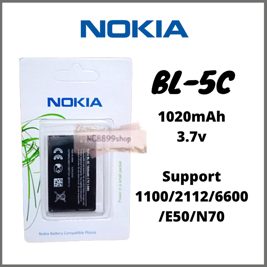 (NC) Baterai Batre Battery Original Nokia 5C  /  BL 5C / BL5C / Nokia 6600 6630 6670 6680 6681 6820 6822 7610 1100 1200 1650 3110C 3650 N70 /  3100 1600 1110