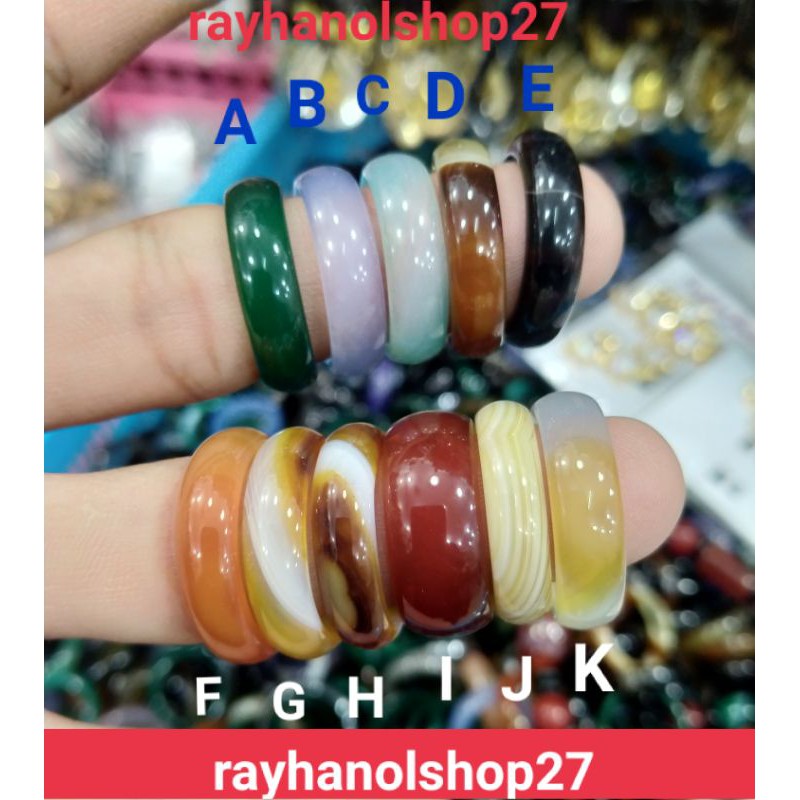 PERHIASAN PRIA WANITA CINCIN GIOK MULTI WARNA SIZE 5,6,7,8,9 MOTIF PILIHAN ANTI ALERGI