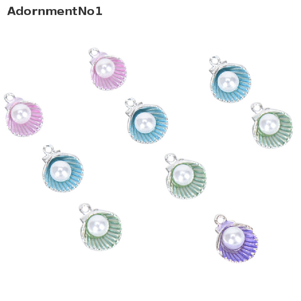 (AdornmentNo1) 10pcs / Set Liontin Enamel Bentuk Bintang Laut / Kerang / Mutiara Untuk DIY Perhiasan