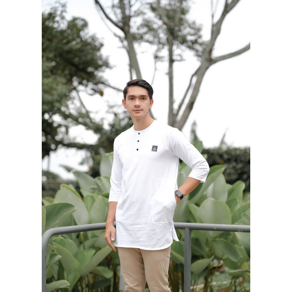 [COD] Baju Muslim Koko Pria Dewasa Slimfit / Koko Kurta Pria Kasual Muslim - Soleh Ali White