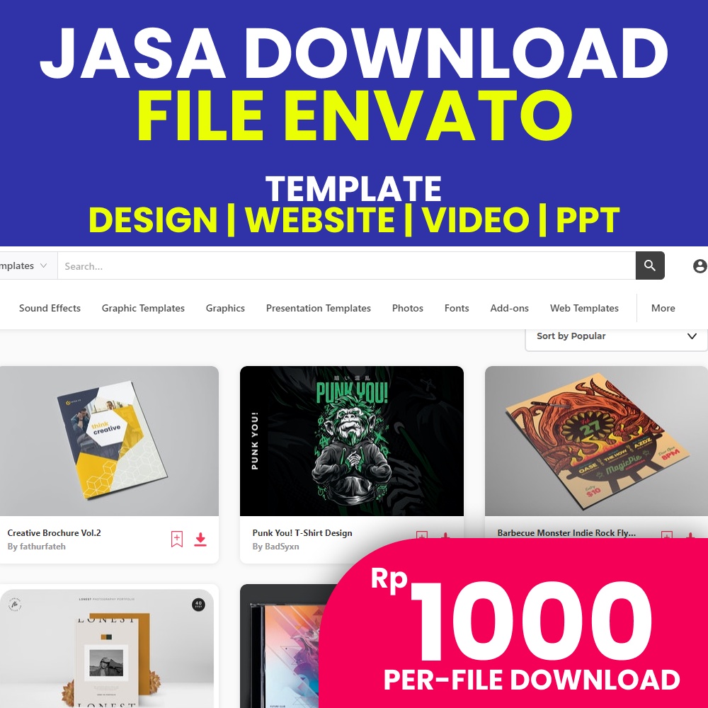 [PROMO] JASA DOWNLOAD ENVATO WEBSITE - TEMPLATE DESAIN - TEMPLATE VIDEO - TEMPLATE POWER POINT