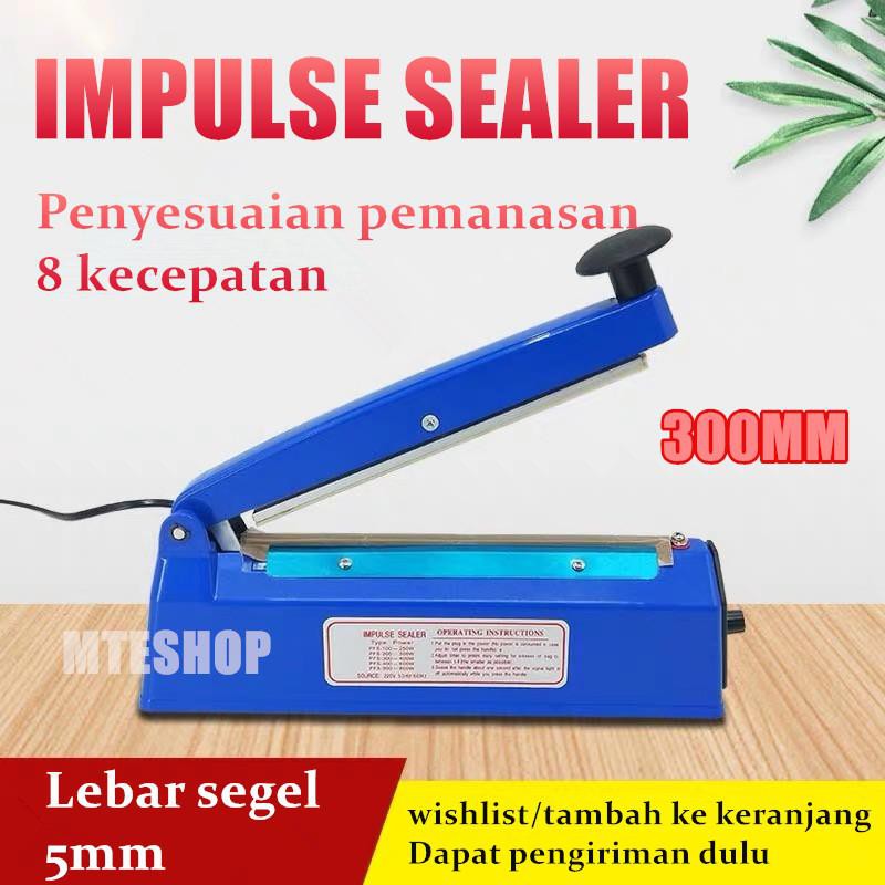 Impulse Sealer OMICKO  PFS-300 Pres Plastik 30 Cm - biru