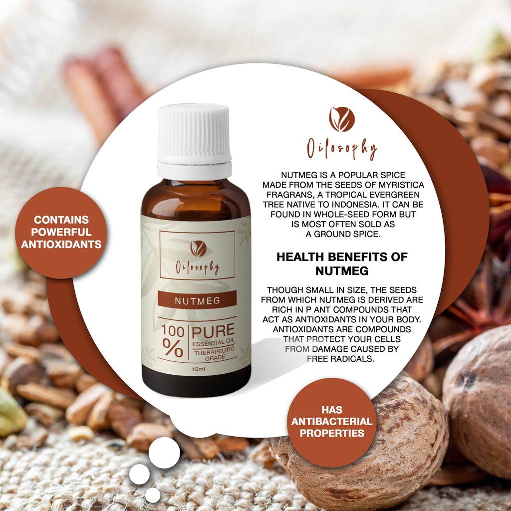 NUTMEG ESSENTIAL OIL | 100% PURE ESSENTIAL OIL | THERAPEUTIC GRADE