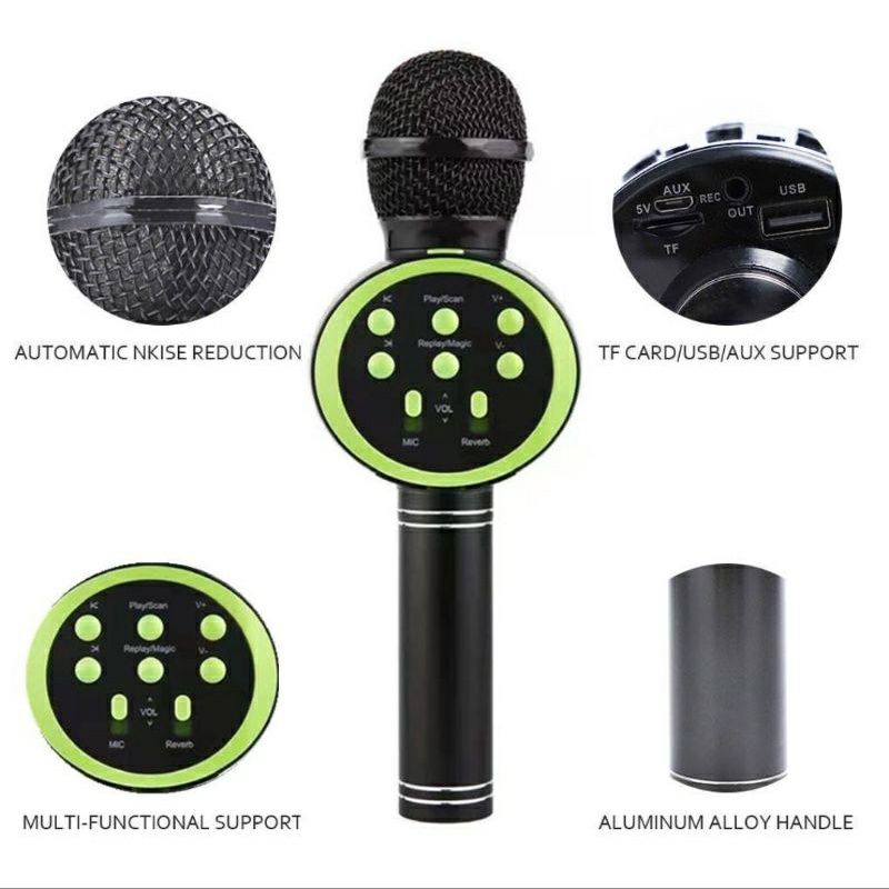 Mic Karaoke V11 Bluetooth Portable Microfon V-11 Wireless Wster Microphone Speaker Karaoke