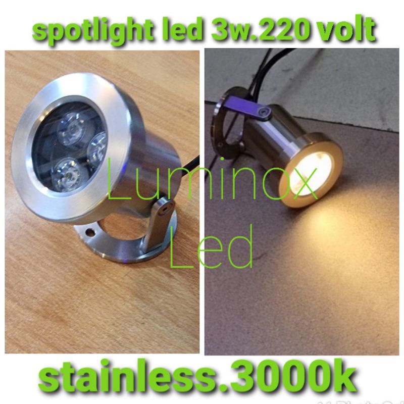 sorot taman stainless 3watt 3w 3mata spotlight led 3 watt 3 w 220volt