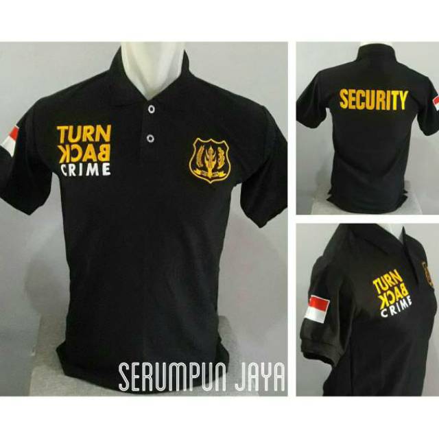 KAOS SECURITY TURN BACK CRIME - KAOS TBC SECURITY - KAOS KERAH TBC SECURITY LOGO KUNING FULL BORDIR