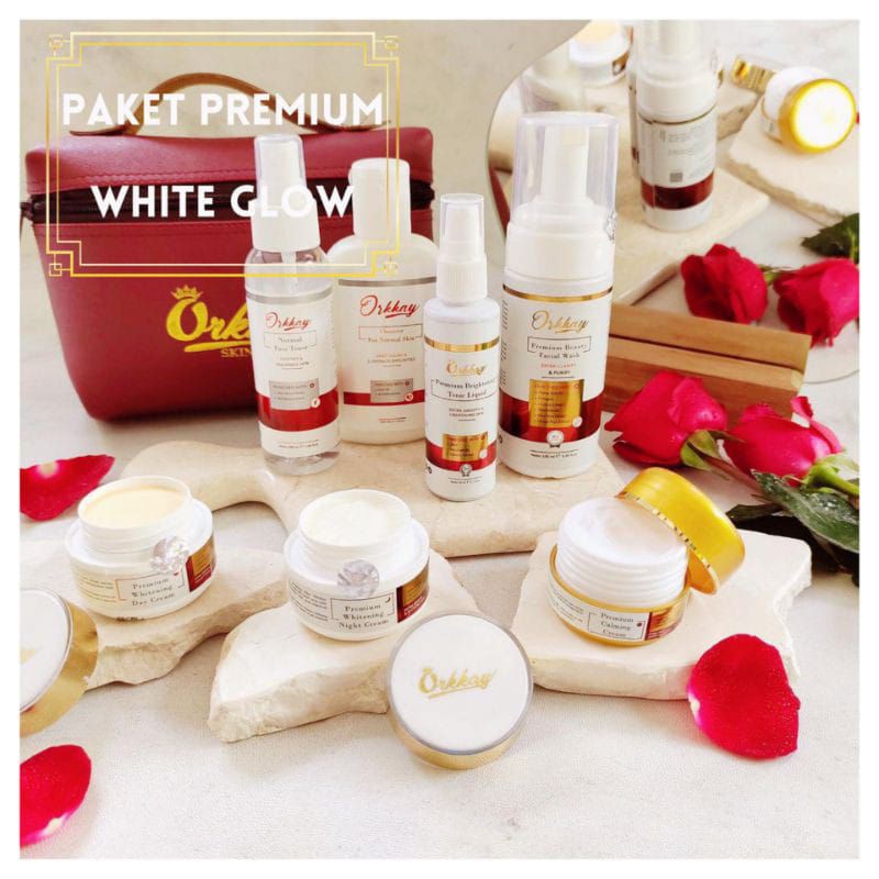 PAKET PREMIUM WHITE GLOW & PAKET PREMIUM ACNE GLOW ORKKAY SKINCARE PREMIUM GLOW ORKKAY ACNE GLOW