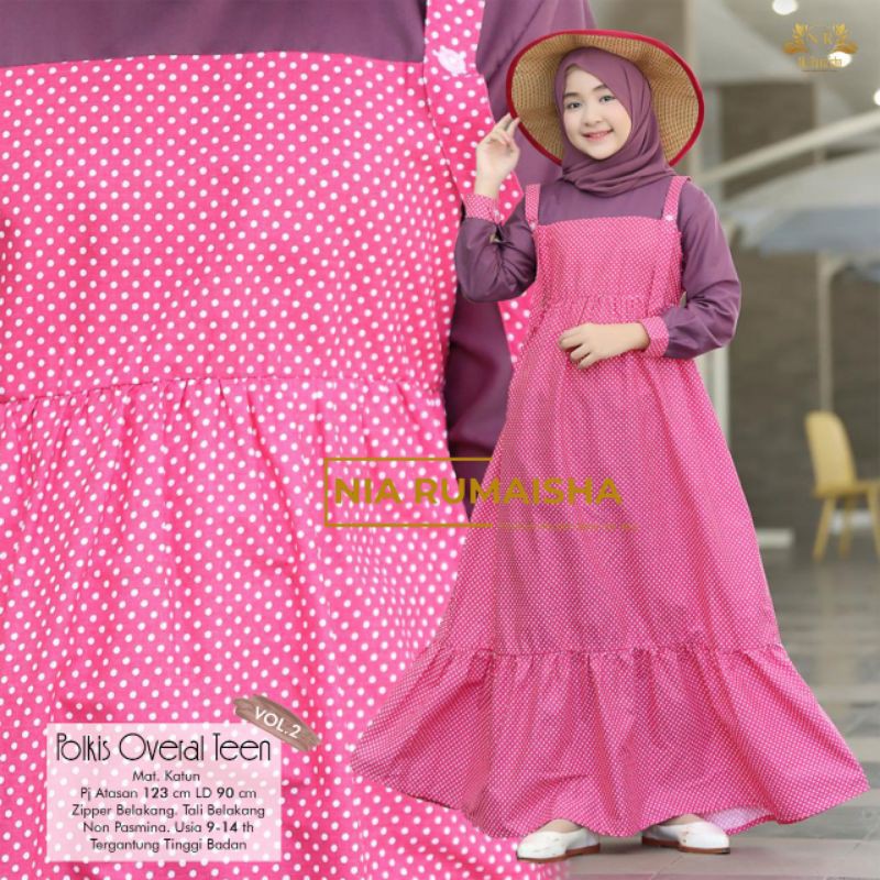 Gamis Anak Remaja Baju Overall Teen Polkis