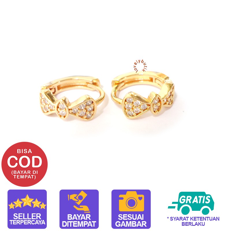 Lovelybutik - Anting Xuping Gold Perhiasan Fashion Wanita Anting Model Pit4 Permata Emas