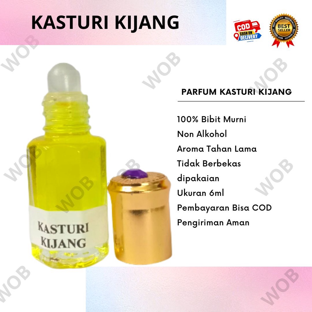 Parfum Sholat Kasturi Kijang 6 ML Non Alkohol Minyak Wangi Arab Farfum Roll On Parfume Pria Wanita