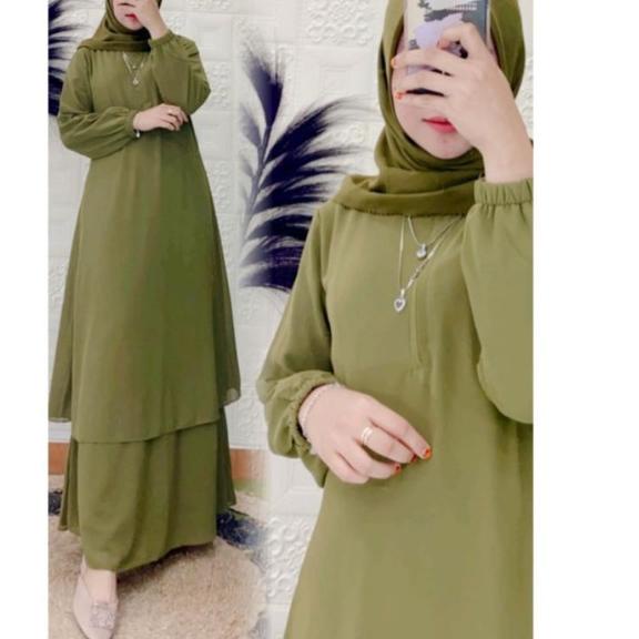℮ GAMIS MALAYSIA POLOS/ GAMIS MELAYU POLOS/BAHAN CERUTY BABYDOLL PREMIUM ✯
