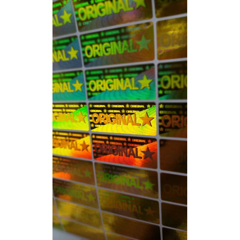 

Stiker hologram original bintang gold