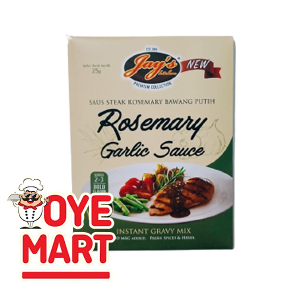 JAYS ROSEMARY GARLIC SAUCE 25G / SAUS STEAK ROSEMARY BAWANG PUTIH