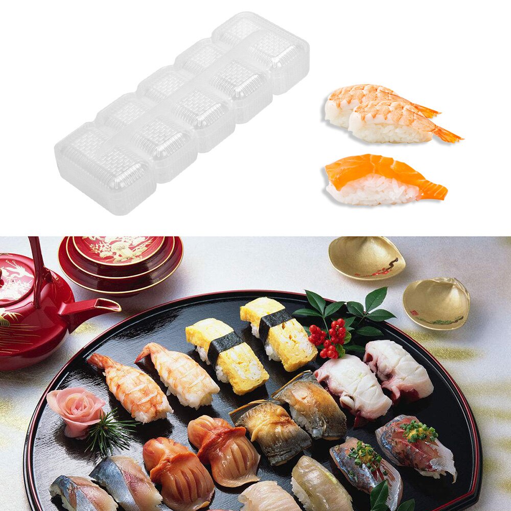 5 Roll Cetakan Sushi Bento Onigiri Bentuk Segitiga Persegi Non Stick Gaya Jepang