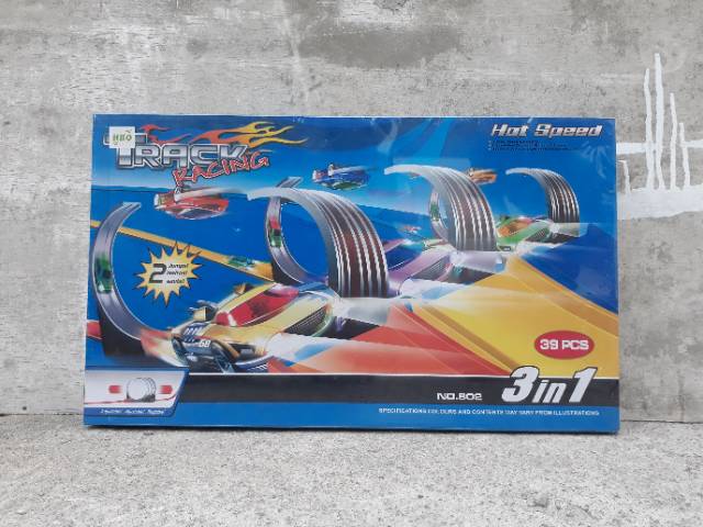 Mainan Track Racing 3 Jalur Halilintar hot wheels Roller Coaster Anak