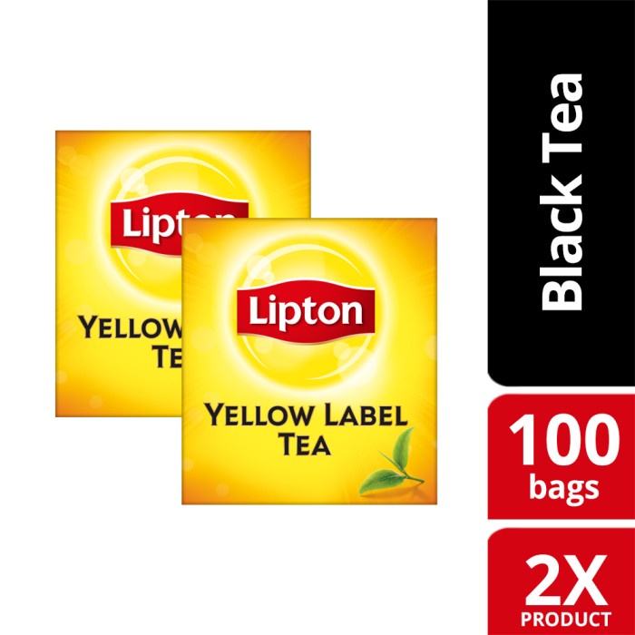 

G02G Lipton Yellow Label Black Tea Bags Non-Enveloped 100S Twin Pack Ds5Gh