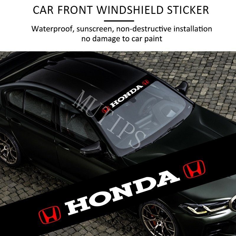 Stiker Kaca Depan Dan Belakang Mobil Honda Civic CRV HRV BRV Jazz Freed Brio Accord Bahan PVC Tahan Air