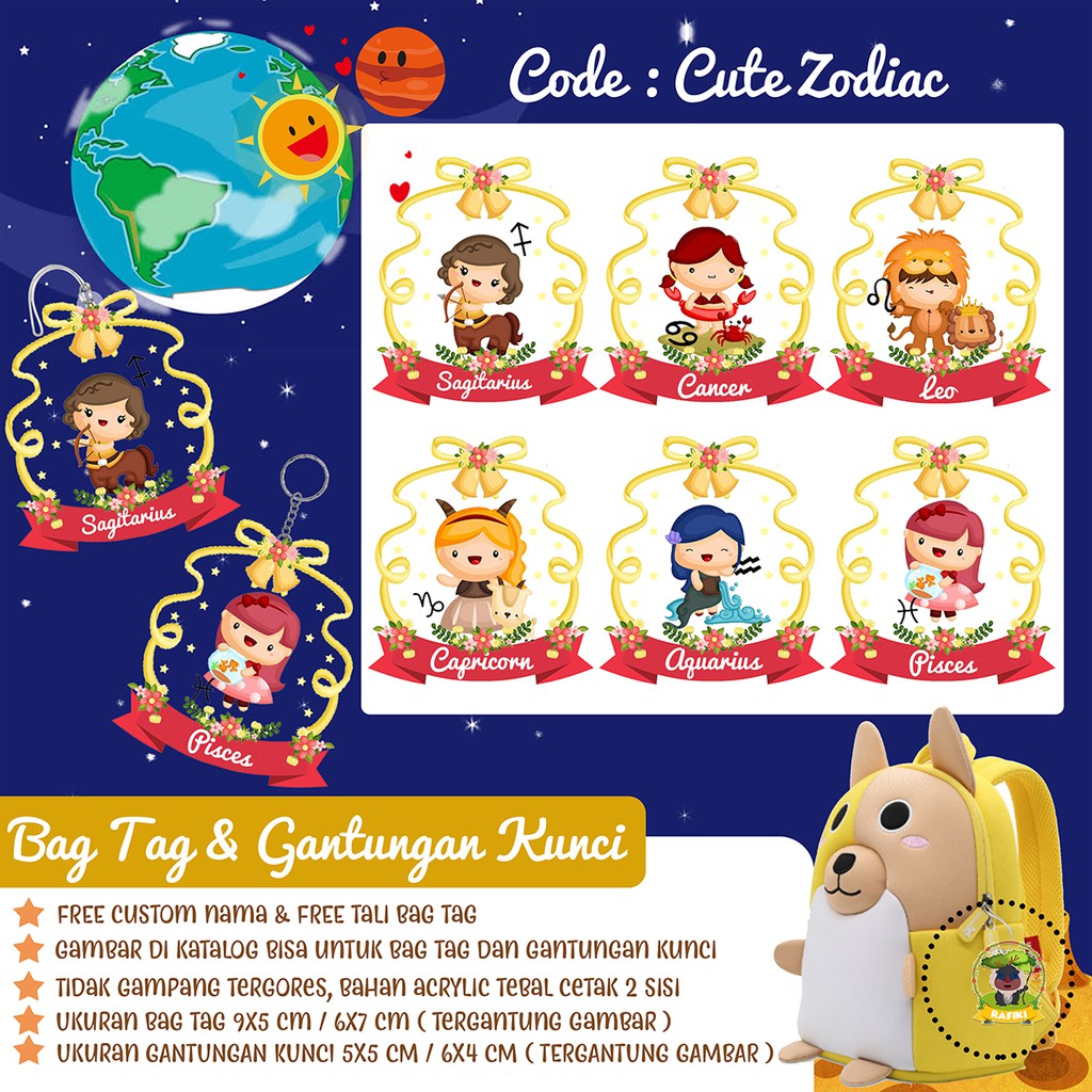 BAG TAG / GANTUNGAN KUNCI ZODIAC