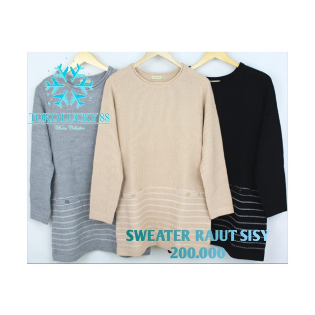 IMPORT BELI 2 GRATIS 1 Sweater Rajut Wool Musim Dingin Infinity Baju Winter Sissy