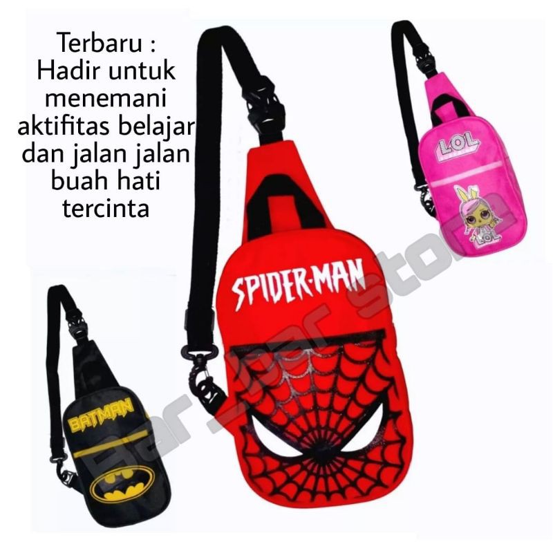 Tas bahu anak/tas slempang anak laki-laki/tas anak batman