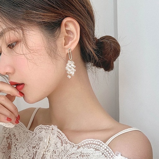 Fashion Korea Sederhana Anting-Anting Populer Panjang Kristal Rumbai Anting-Anting Anggur Wanita Trendi Anting-Anting Temperamen