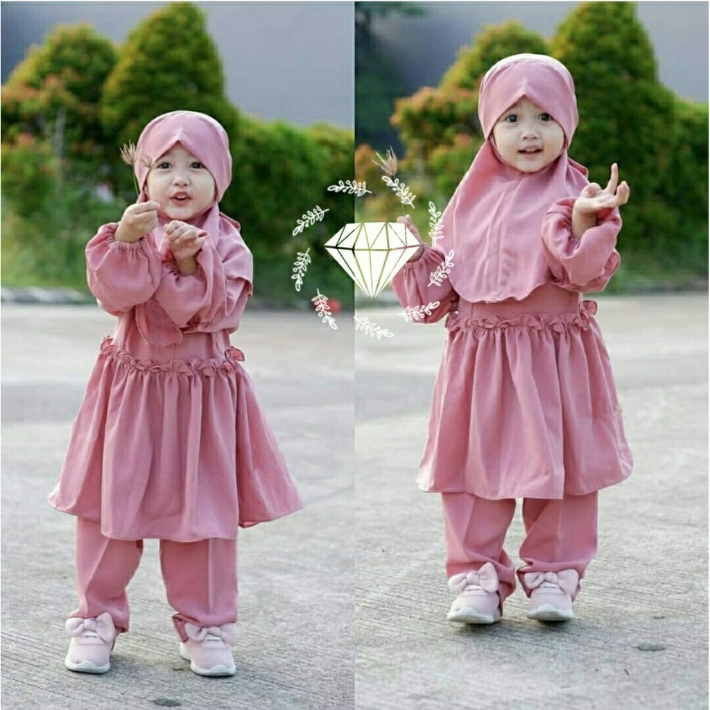 Setelan cosia- Setelan Muslim Anak Perempuan - Baju Muslim Anak Perempuan