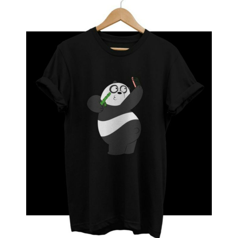 KAOS WE BARE BEAR PANDA SELFIE GENIT KATUN COMBED 30s