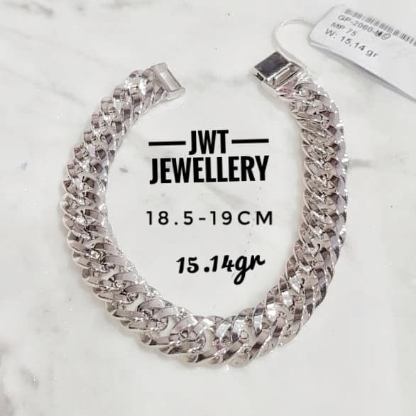 Gelang emas RANTE PRIA WANITA Mont Blanc  BRACELET sisik naga RINGAN KELIHATAN BESAR - 17k putih