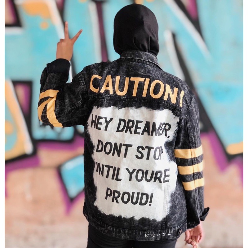 painting denim jacket/ jaket jeans lukis