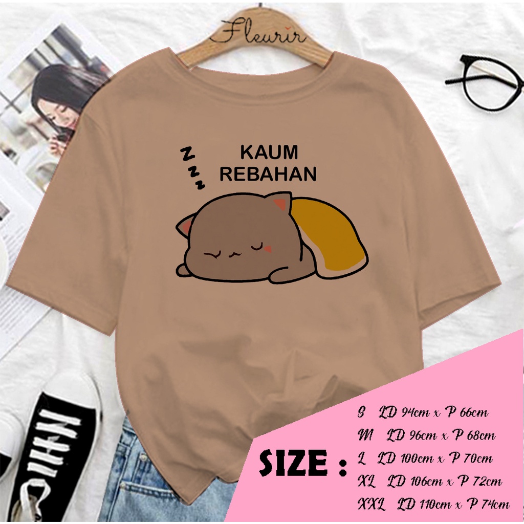 FLEURIR - COD KAOS PEACH REBAHAN OVERSIZE KATUN KAOS WANITA DEWASA TUMBLR TEE UNISEX JUMBO