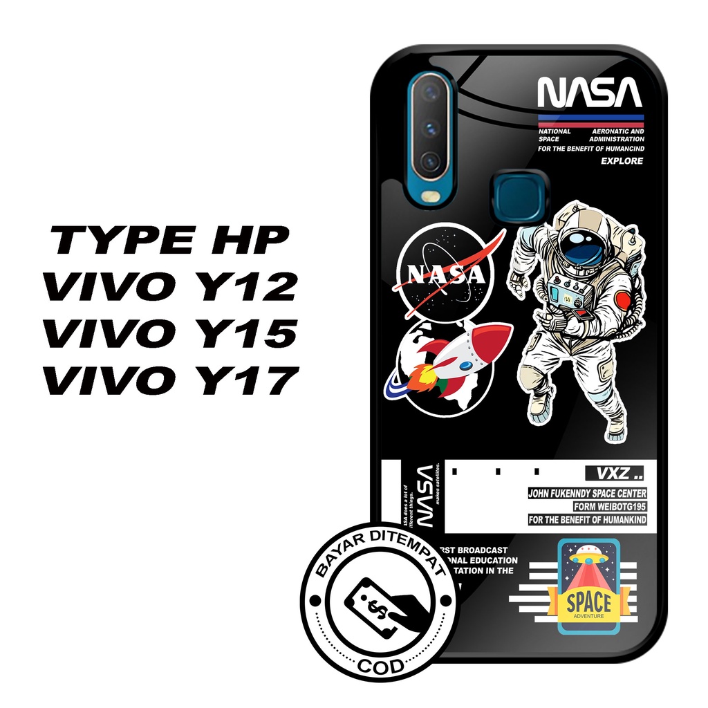 SRC - Case Vivo Y12 Y12i Y15 Y17 Motif Nasa Astronot Casing Hardcase Glossy 2D Terbaru Silikon Softc