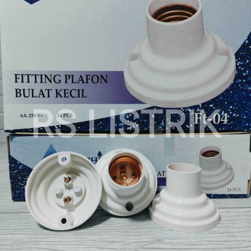 SAPPHIRE Fitting PLAFON BULAT PUTIH KECIL BAGUS KUNINGAN Fiting Lampu BERKUALITAS