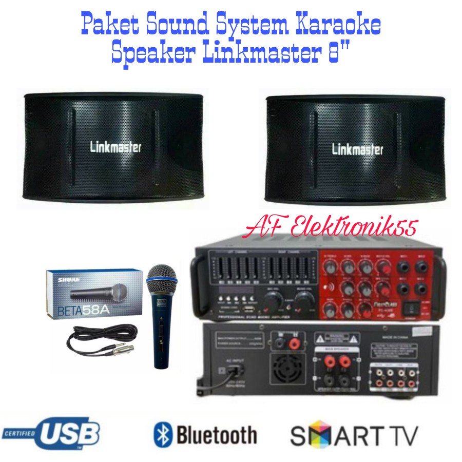 Paket karaoke Linkmaster speaker 8 inch