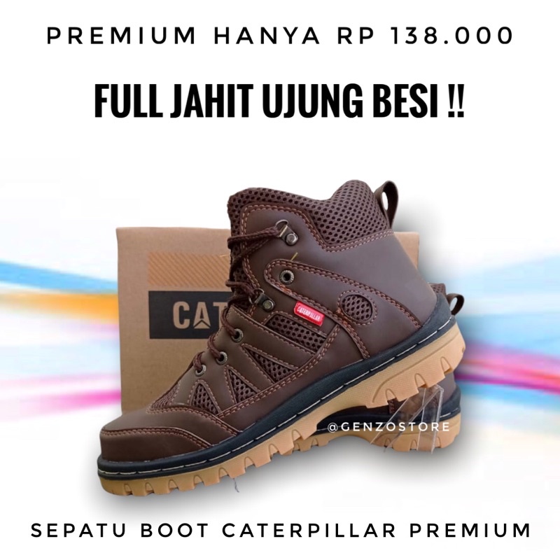 Sepatu Boots Kulit Ujung Besi