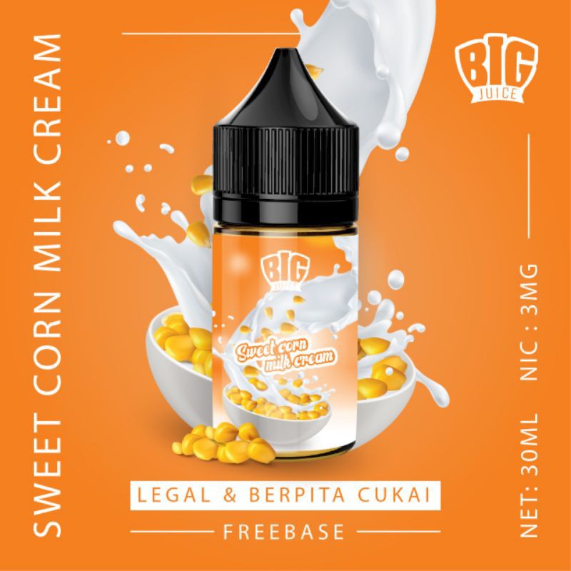 Sweet Corn Milkcream Liquid freebase murah nic 3mg 30ml Big Juice