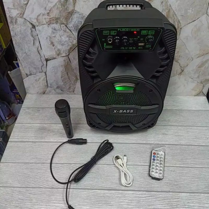 Speaker Bluetooth Fleco F 8601/8603/8606 LED Free Mic Multimedia