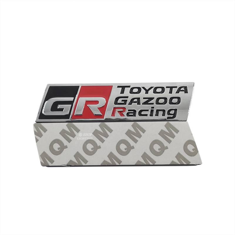 1pc Stiker Emblem Logo GR Toyota Gazoo Racing Bahan Metal Untuk Bagasi Belakang Mobil GR