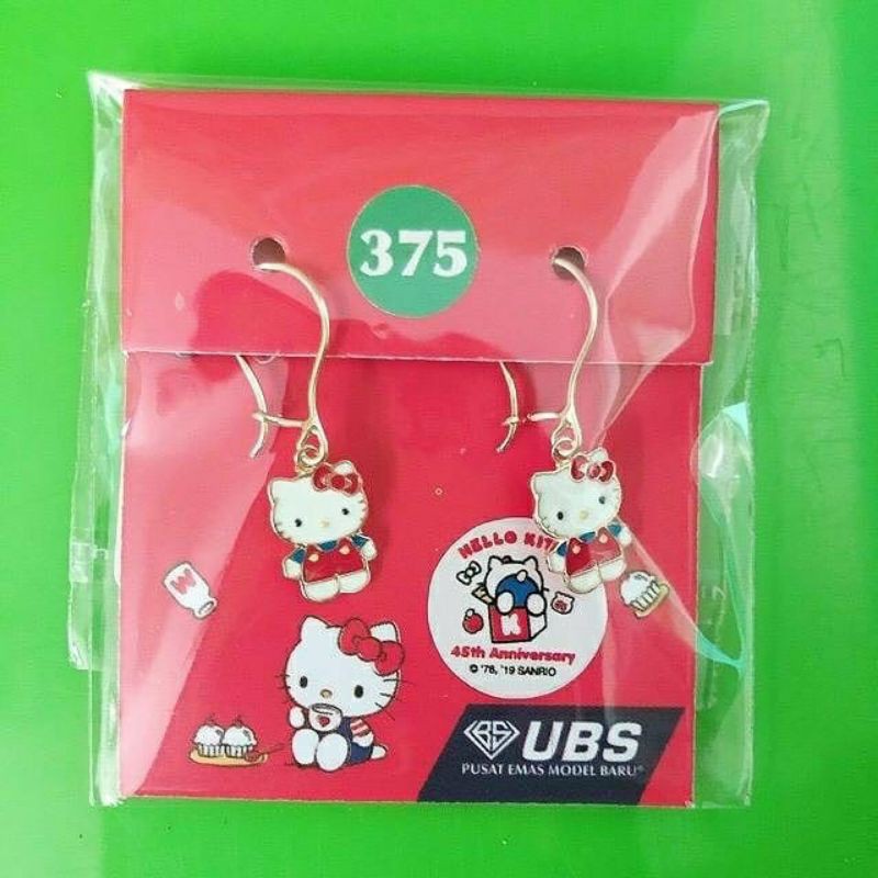 Anting anak hello kitty 1 badan red kadar 375 UBS kadar 8K