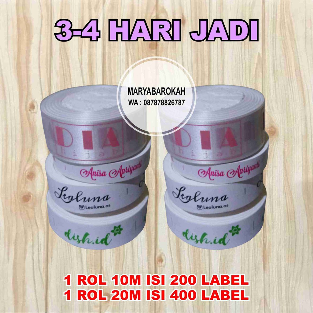 LABEL HIJAB / LABEL SATIN / LABEL BAJU / LABEL PAKAIAN BAHAN SATIN IMPORT HALUS